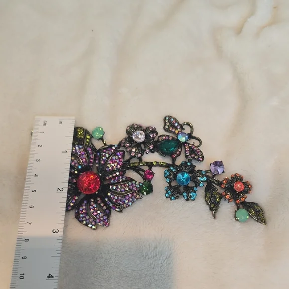 Colorful Floral Statement Brooch - Picture 7 of 7